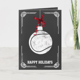 Pour Fêtes Annuelles Cartes de Noël de joueur de tennis sur tableau noi