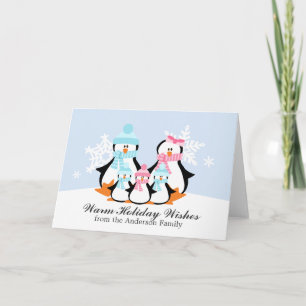 Pour Fêtes Annuelles Cartes de Noël de la famille Penguin
