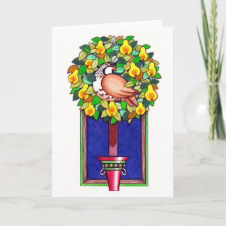 Pour Fêtes Annuelles Cartes de Noël de perdrix et de poires