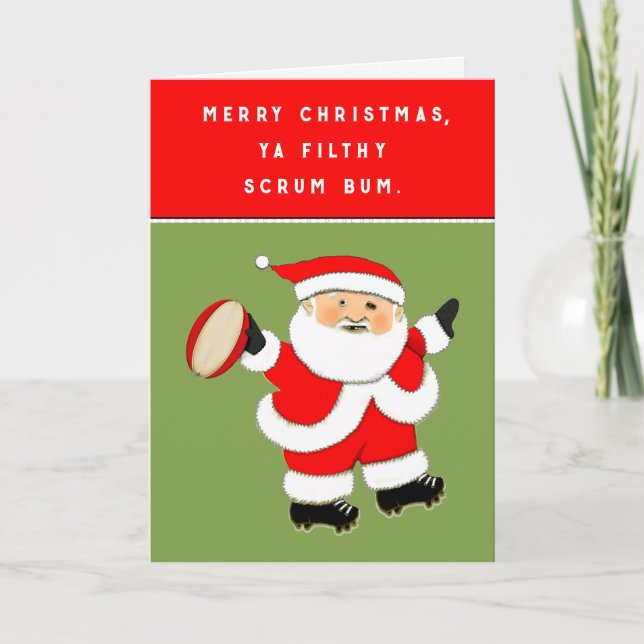 Pour Fêtes Annuelles cartes de Noël de rugby (Devant)