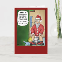 Cartes de Noël drôles : Coupure de salle de bains