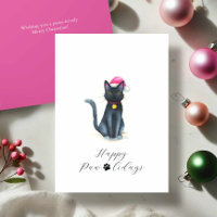 Cartes de Noël en Chat Noir
