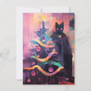 Pour Fêtes Annuelles Cartes de Noël étranges et uniques avec des chats