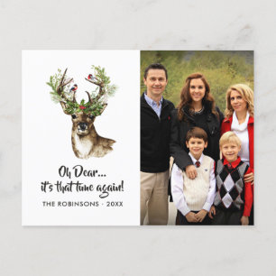 Pour Fêtes Annuelles Cartes de Noël famille photo rustique aquarelle re