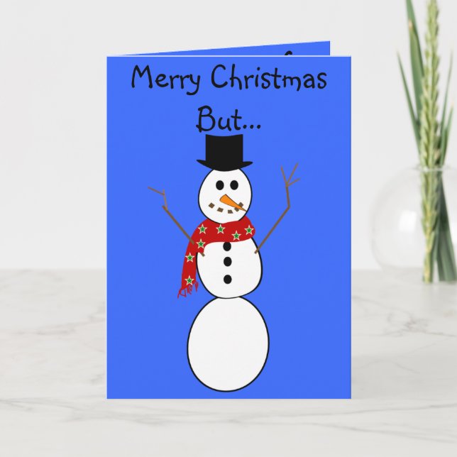 Pour Fêtes Annuelles Cartes de Noël Hilarious Snowman—Frosté (Devant)