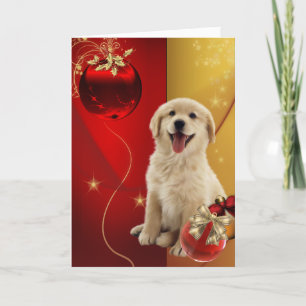 Pour Fêtes Annuelles Cartes de Noël Labrador Golden Retriever