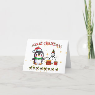 Pour Fêtes Annuelles Cartes de Noël mignonnes Penguin