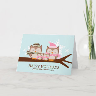 Pour Fêtes Annuelles Cartes de Noël militaires de famille de hibou