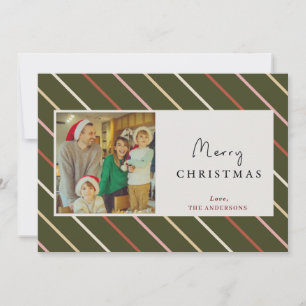 Pour Fêtes Annuelles Cartes de Noël modernes colorées rayées