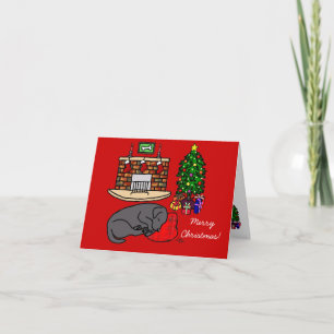 Pour Fêtes Annuelles Cartes de Noël noires de labrador retriever