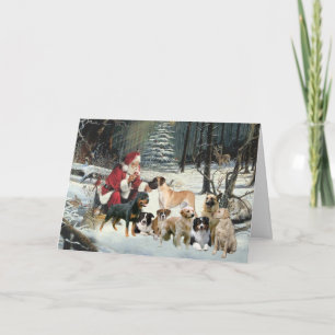 Pour Fêtes Annuelles Cartes de Noël Races de chiens multiples