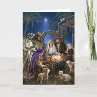 Pour Fêtes Annuelles Cartes de Noël religieuses | Nativité 4
