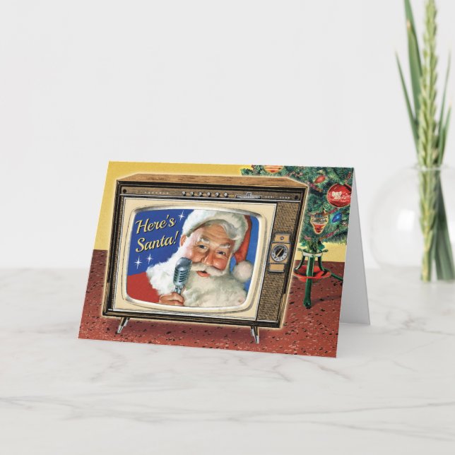 Pour Fêtes Annuelles Cartes de Noël rétro Père Noël (Devant)