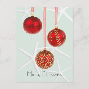 Pour Fêtes Annuelles Cartes de Noël tropicales à l'étoile de mer rouge