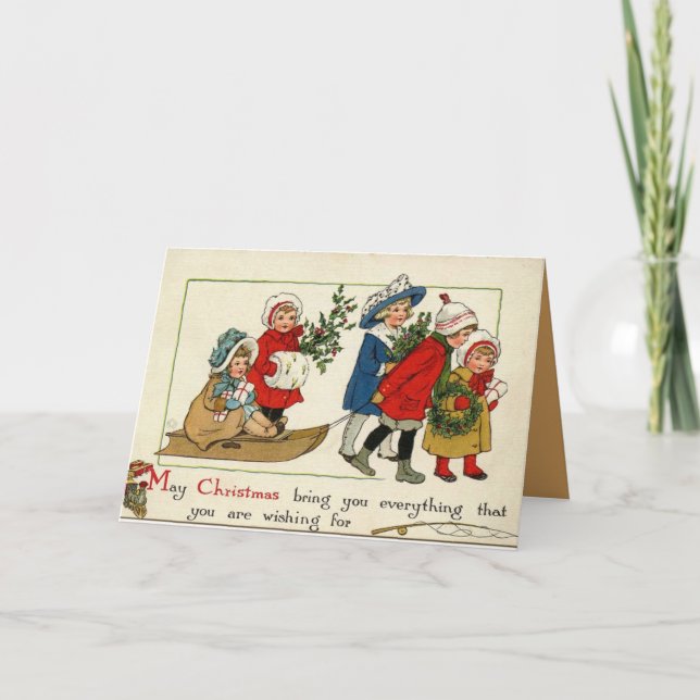Pour Fêtes Annuelles Cartes de Noël Vintage (Devant)