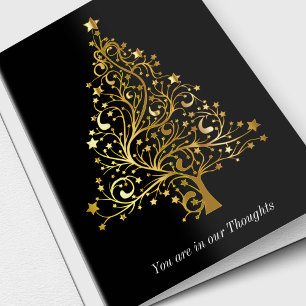 Pour Fêtes Annuelles Cartes de Sympathie Noël   Arborescence Or