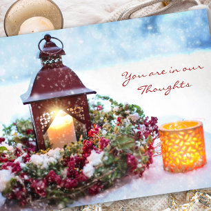 Pour Fêtes Annuelles Cartes de Sympathie Noël   Bougie et couronne
