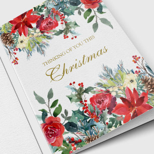 Pour Fêtes Annuelles Cartes de Sympathie Noël   Fleurs de Noël