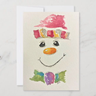 Pour Fêtes Annuelles Cartes de vacances bonhomme de neige aquarelle