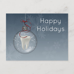 Pour Fêtes Annuelles Cartes de vacances de dentiste bleu argent