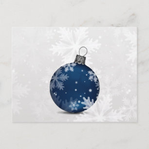 Pour Fêtes Annuelles cartes de vacances festive argent bleu marine orne
