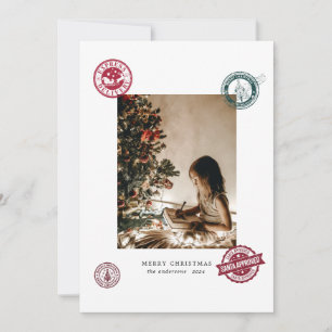 Pour Fêtes Annuelles Cartes de vacances photo de Noël Vintage Timbres