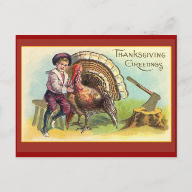 Pour Fêtes Annuelles Cartes de voeux Art Thanksgiving vintages (Devant)