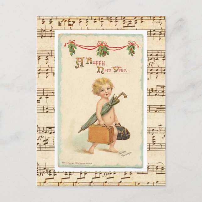 Pour Fêtes Annuelles Cartes de vœux Bonne Année (Devant)