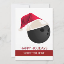Cartes de vœux de boule de bowling de Noël Chapeau