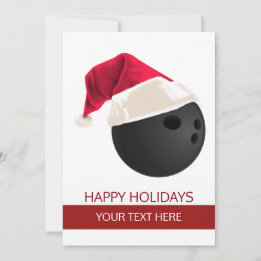 Pour Fêtes Annuelles Cartes de vœux de boule de bowling de Noël Chapeau