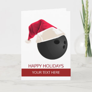 Pour Fêtes Annuelles Cartes de vœux de boule de bowling de Noël Chapeau