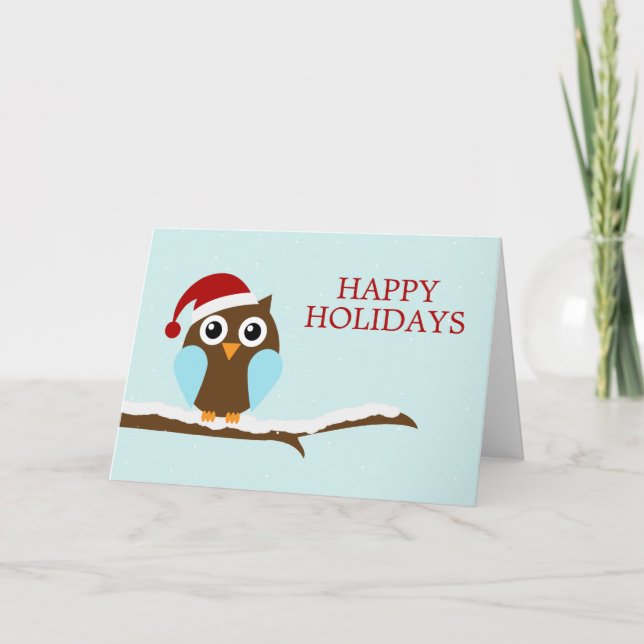 Pour Fêtes Annuelles Cartes de voeux de Chouette (Devant)