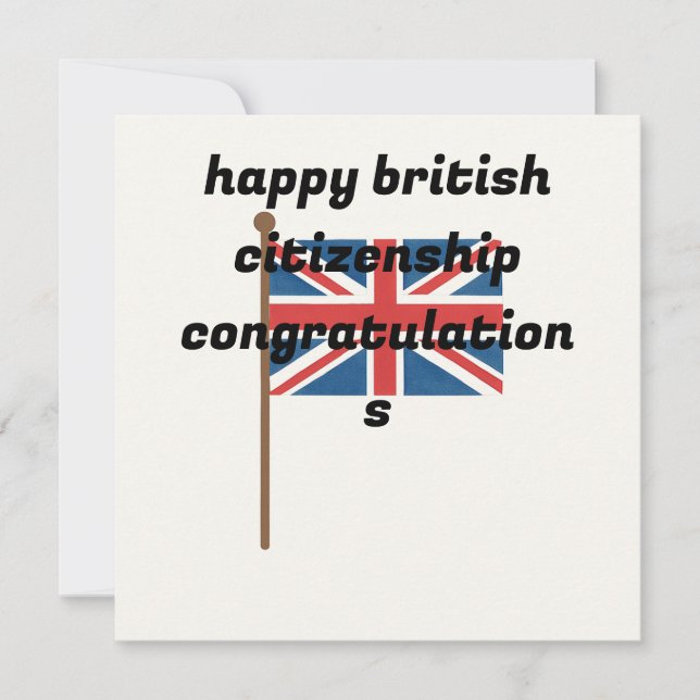 Pour Fêtes Annuelles Cartes de voeux de la citoyenneté britannique (Devant)