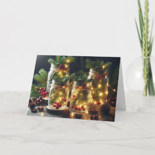 Pour Fêtes Annuelles Cartes de vœux de Noël en pots de maçon de style c
