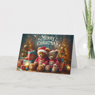 Pour Fêtes Annuelles Cartes de voeux de Noël Ours.