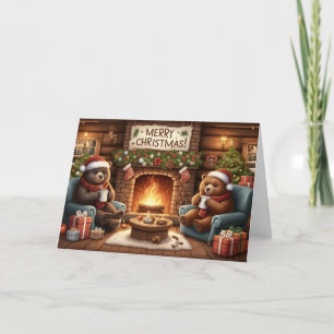 Pour Fêtes Annuelles Cartes de voeux de Noël Ours.