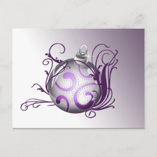 Pour Fêtes Annuelles Cartes de voeux de Noël pourpres et élégantes