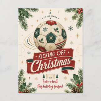 Pour Fêtes Annuelles Cartes de vœux de Noël vintage ballon de football