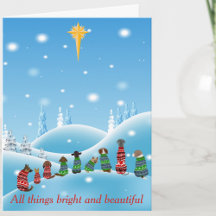 Cartes de vœux de vacances Chiens Religieux Star T