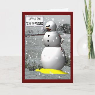 Pour Fêtes Annuelles Cartes de voeux de vacances de bonhomme de neige