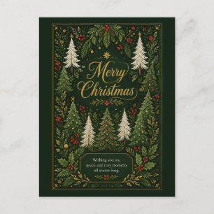 Pour Fêtes Annuelles Cartes de vœux enchantées Evergreen