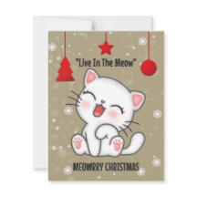 Cartes de voeux "FUNNY CAT MEOWRRY CHRISTMAS"