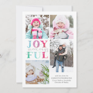 Pour Fêtes Annuelles Cartes de vœux JOYEUSES Pastel Coloré 4 Photos