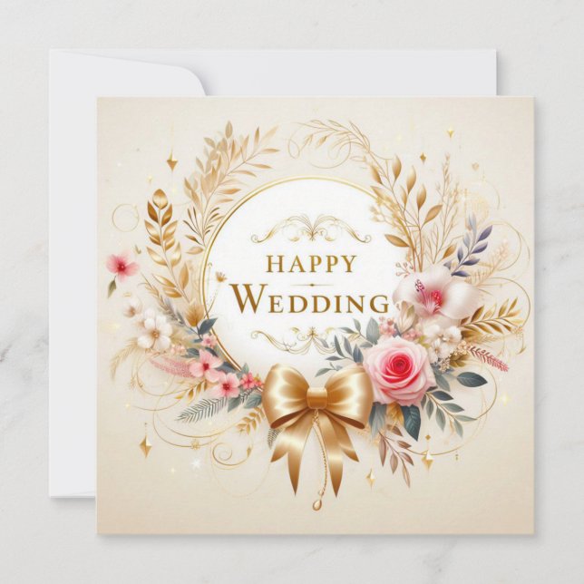Pour Fêtes Annuelles Cartes de voeux Mariages joyeuses (Devant)
