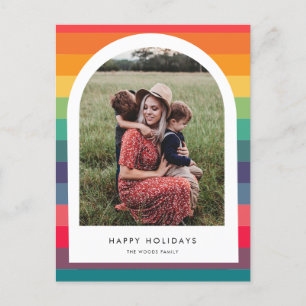 Pour Fêtes Annuelles Cartes de vœux photo d'arche multicolore moderne