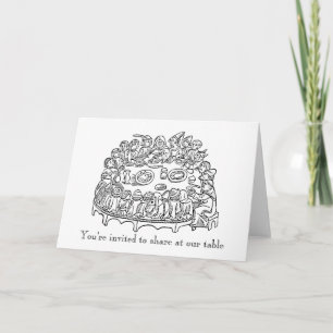 Pour Fêtes Annuelles Cartes d'invitation de table bondée