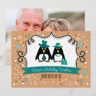 Pour Fêtes Annuelles Cartes photos de Noël Pingouin Amusant