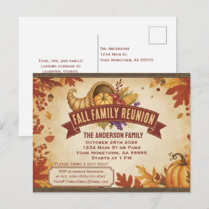 Pour Fêtes Annuelles Cartes postale de corne d'abondance de citrouille 