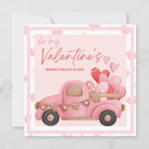 Coeur de voiture rose 14 février. Cartes Saint Val