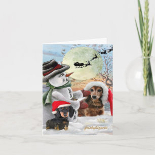 Pour Fêtes Annuelles Copains de teckel posés avec des cartes de